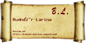 Budnár Larina névjegykártya